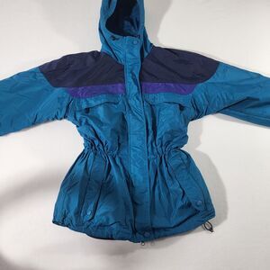 Vintage Columbia Jacket Womens Size M Sportswear Outdoor Coat Hooded Blue Purple